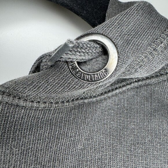 Zadig & Voltaire Sweatshirt Dress XS Black Gray Silly Bis Snake Whimsigoth Goth - Picture 4 of 14